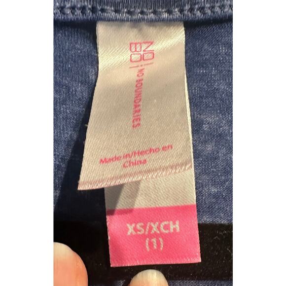 No Boundaries Size Extra Small Tank Top Vintage Wash Lightweight Sheer Navy Gold - Picture 3 of 8